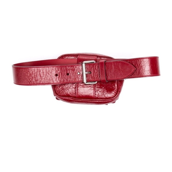 Gucci Red Morpheus leather Crackle Crossbody Belt Bag - Picture 3 of 9